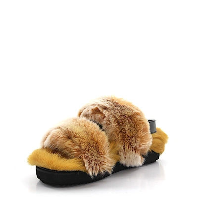Shop Emanuela Caruso Strappy Sandals Fur Upper Beige-combo
