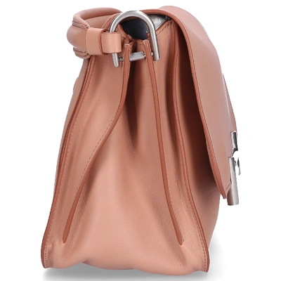 Shop Tod's Women Handbag Double T Leather Logo Nude In Beige
