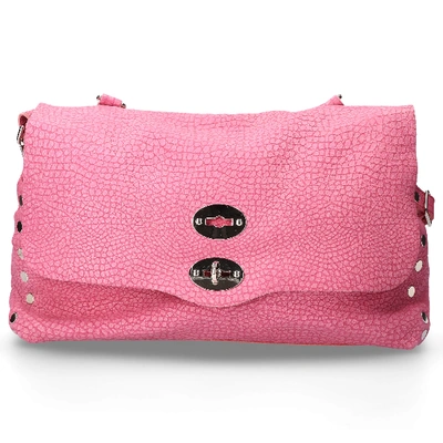Shop Zanellato Women Handbag Desert Leather Embossment Logo Pink
