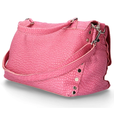 Shop Zanellato Women Handbag Desert Leather Embossment Logo Pink