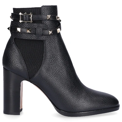 Shop Valentino Ankle Boots Black Beatle Strap