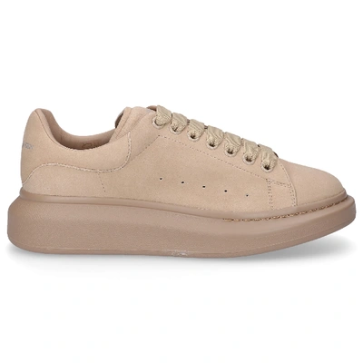 Shop Alexander Mcqueen Low-top Sneakers Larry Suede In Beige