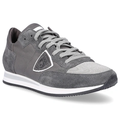 Shop Philippe Model Leather Sneakers Tropez In Grey