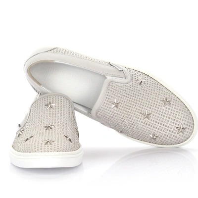 Shop Jimmy Choo Low-top Sneakers Grove Calfskin In White
