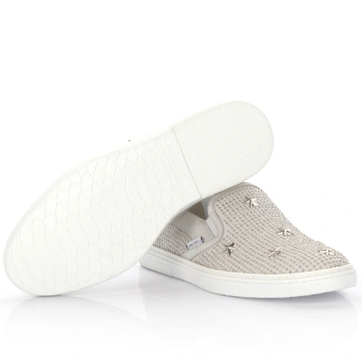 Shop Jimmy Choo Low-top Sneakers Grove Calfskin In White