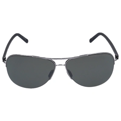 Shop Porsche Design Sunglasses Aviator 8569 D Acetate Matte Grey