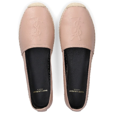 Saint Laurent Ysl Logo Espadrille In Beige