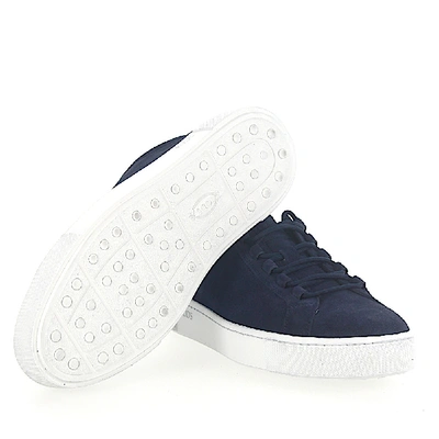 Shop Tod's Sneakers A0v430 Suede Blue