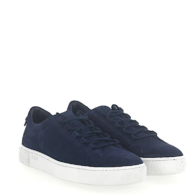 Shop Tod's Sneakers A0v430 Suede Blue