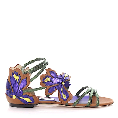 Shop Jimmy Choo Strappy Sandals In Purple