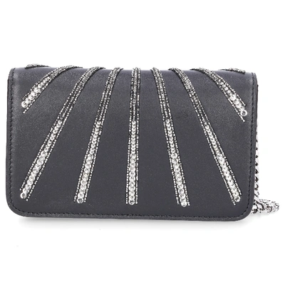 Shop Les Petit Joueurs Women Handbag Ginny Leather Pearls Black