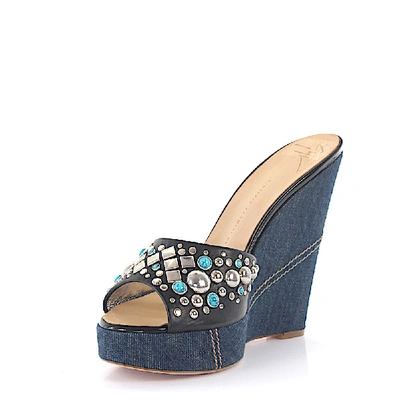 Shop Giuseppe Zanotti Platform Sandals In Blue