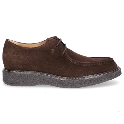 Shop Tod's Flat Shoes Bou270 Suede In Brown