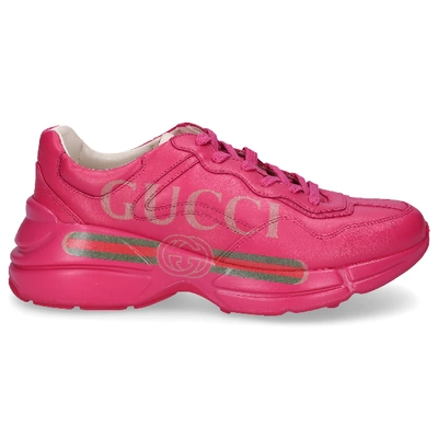 Shop Gucci Low-top Sneakers Rhyton In Pink