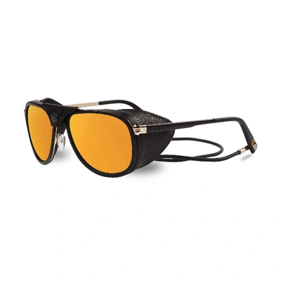 Shop Vuarnet Men Sunglasses Aviator Glacier Steel Acetate Black Gold Flash