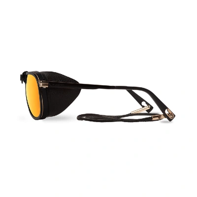 Shop Vuarnet Men Sunglasses Aviator Glacier Steel Acetate Black Gold Flash