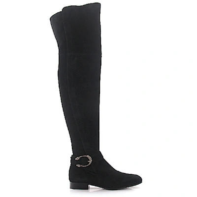 Shop Gucci Boots Suede In Black