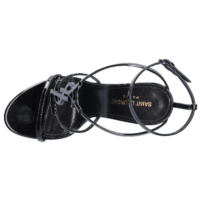 Shop Saint Laurent Strappy Sandals Cassandra In Black