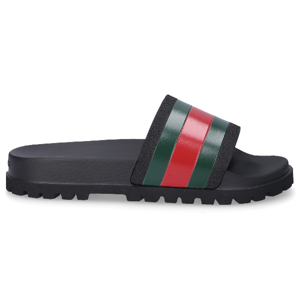 gucci slides black green and red