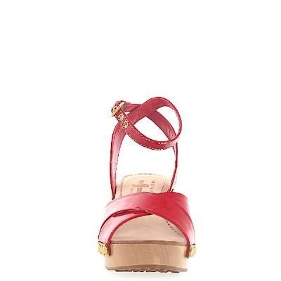 Car Shoe Platform Sandals Patent Leather Red In Red
