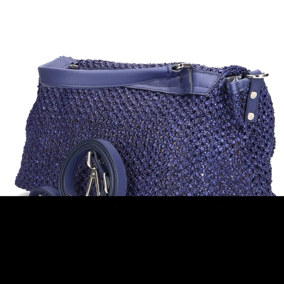 Shop Zanellato Women Handbag Taino Nylon Logo Blue