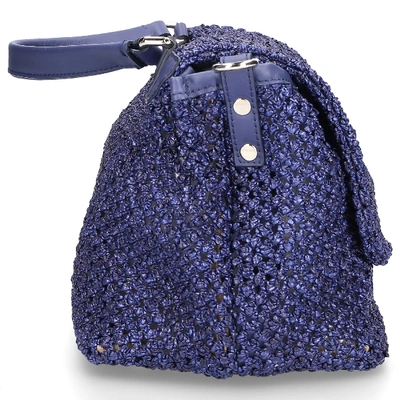 Shop Zanellato Women Handbag Taino Nylon Logo Blue