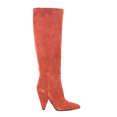 Shop Giampaolo Viozzi Boots Suede Red In Brown