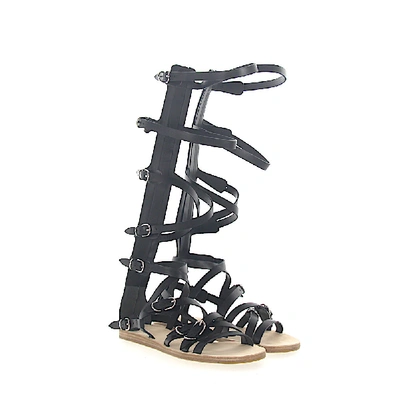 Shop Balenciaga Shaft Sandals In Black