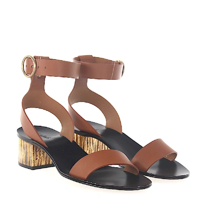 Shop Chloé Strappy Sandals In Brown