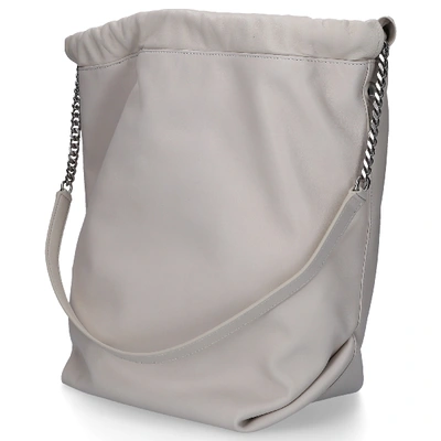 Shop Saint Laurent Women Handbag Teddy Leather Logo White