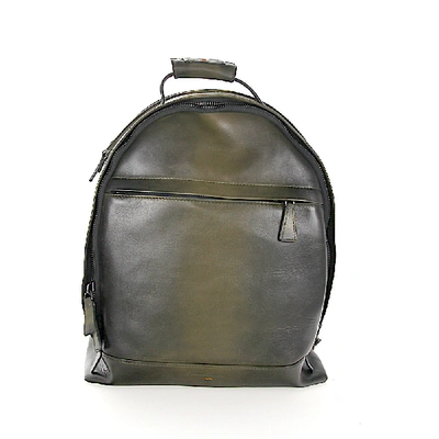 Shop Santoni Men Backpack Baptiste Leather Green