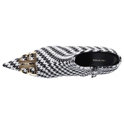 Shop Balenciaga Ankle Boots W1hr0 Textile Logo Metallic Black White