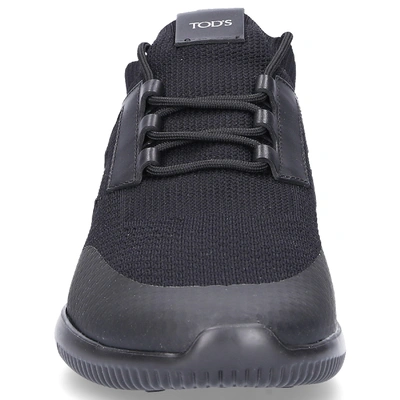 Shop Tod's Low-top Sneakers 7wr Nylon Logo Black
