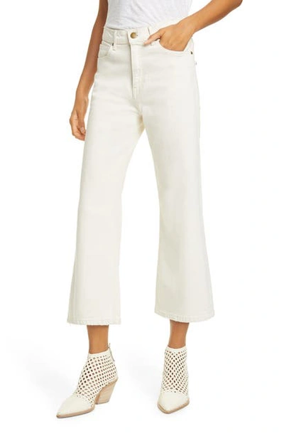 Shop The Great The Rider High Waist Crop Flare Jeans In Stone