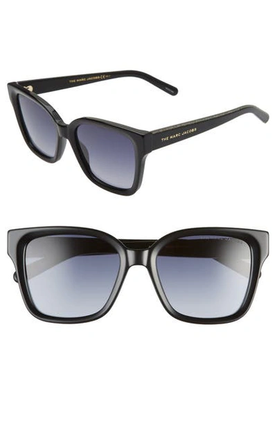 Shop The Marc Jacobs 53mm Square Sunglasses In Black/ Dark Grey