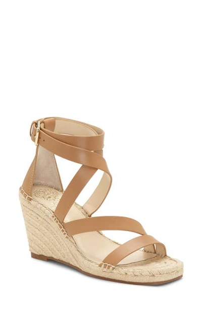 Shop Vince Camuto Mesteria Ankle Strap Espadrille Wedge Sandal In Spice Sand Leather
