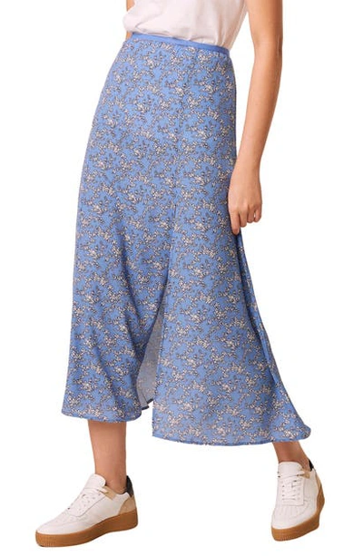 Shop French Connection Cersier Verona Crepe Skirt In Verona Chalk Blue Multi