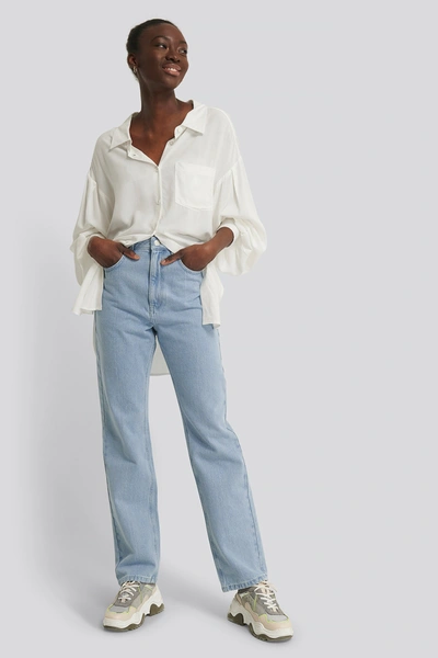 Shop Na-kd Reborn Highwaist Straight Jeans - Blue