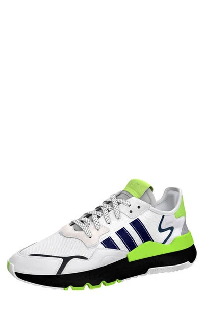 Shop Adidas Originals Nite Jogger Sneaker In White/ Black/ Signal Green
