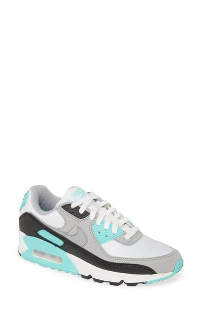Shop Nike Air Max 90 Sneaker In White/ Grey/ Turquoise