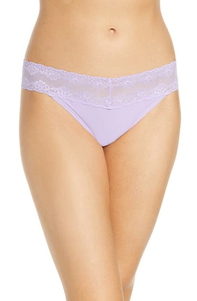 Shop Natori Bliss Perfection Thong In Violet Tulip