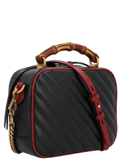 Shop Gucci Marmont Top Handle Camera Bag In Black