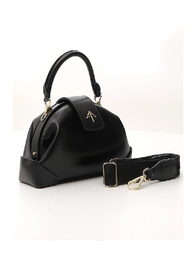 Shop Manu Atelier Demi Web Top Handle Tote Bag In Black