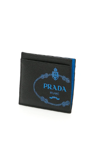 Shop Prada Logo Embossed Cardholder In Multi