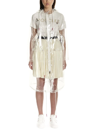 Shop Moncler Acajou Hooded Rain Coat In Transparent