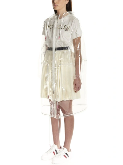 Shop Moncler Acajou Hooded Rain Coat In Transparent