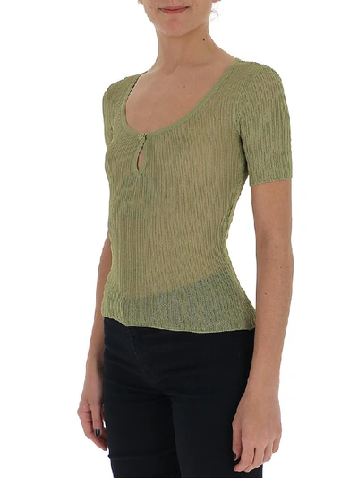 Shop Jacquemus Knitted Top In Green