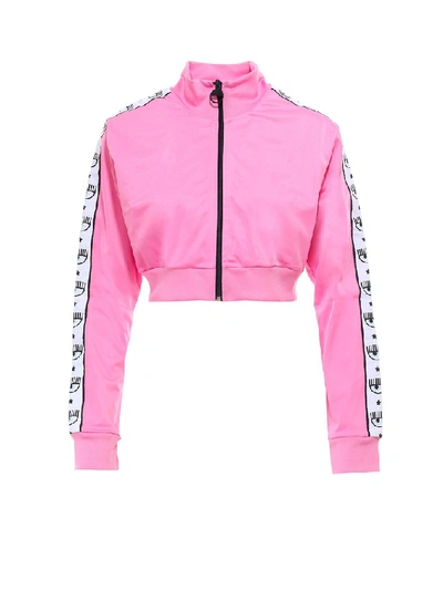 Shop Chiara Ferragni Cropped Track Jacket In Pink