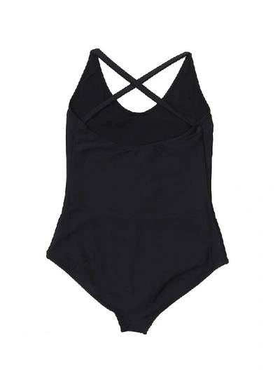 Shop Gucci Logo Sparkling Swimsuit In Black