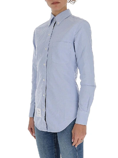 Shop Thom Browne Classic Long Sleeve Shirt In Blue